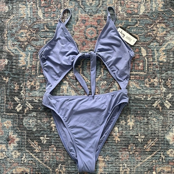 ⚡️Dippin Daisy's Tie-Front One-Piece Swimsuit Size Large - Picture 5 of 14
